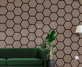 Acoustic Wall Hexagon Panels 570mm x 700mm Dark Walnut